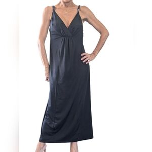 Nicole by Nicole Miller Black Sleeveless Maxi Minimalist Slip Dress Size S